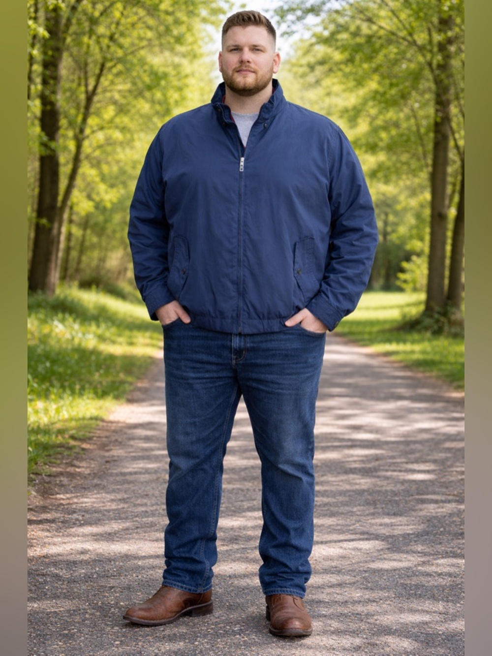 Men's Navy St. John’s Bay Windbreaker Bomber Jacket Plus Size XXL NWT